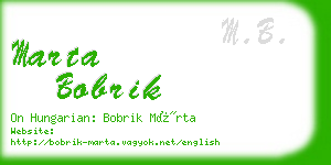 marta bobrik business card